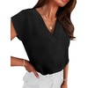 image:imageWIHOLL Summer Tops for Women 2026 Dressy Casual Short Sleeve Shirts Business Casual T Shirts Beach Vacation ClothesBlack