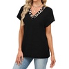 image:imageWIHOLL Summer Tops for Women 2026 Dressy Casual Short Sleeve Shirts Business Casual T Shirts Beach Vacation ClothesBlack Leopard