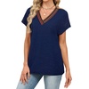 image:imageWIHOLL Summer Tops for Women 2026 Dressy Casual Short Sleeve Shirts Business Casual T Shirts Beach Vacation ClothesBlue Rainbow