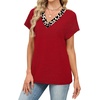 image:imageWIHOLL Summer Tops for Women 2026 Dressy Casual Short Sleeve Shirts Business Casual T Shirts Beach Vacation ClothesRed Leopard