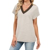 image:imageWIHOLL Summer Tops for Women 2026 Dressy Casual Short Sleeve Shirts Business Casual T Shirts Beach Vacation ClothesWhite