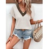 image:imageWIHOLL Summer Tops for Women 2026 Dressy Casual Short Sleeve Shirts Business Casual T Shirts Beach Vacation ClothesWhite