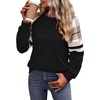 image:imageWIHOLL Sweatshirts for Women Crewneck Long Sleeve Loose Fit Tops Color Block Fashion 2026Black Grid