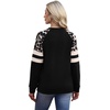 image:imageWIHOLL Sweatshirts for Women Crewneck Long Sleeve Loose Fit Tops Color Block Fashion 2026Black Leopard