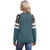 image:imageWIHOLL Sweatshirts for Women Crewneck Long Sleeve Loose Fit Tops Color Block Fashion 2026Cadetblue Leopard