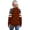 image:imageWIHOLL Sweatshirts for Women Crewneck Long Sleeve Loose Fit Tops Color Block Fashion 2026Caramel Leopard