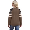 image:imageWIHOLL Sweatshirts for Women Crewneck Long Sleeve Loose Fit Tops Color Block Fashion 2026Coffee Leopard