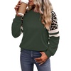 image:imageWIHOLL Sweatshirts for Women Crewneck Long Sleeve Loose Fit Tops Color Block Fashion 2026Green Leopard