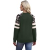 image:imageWIHOLL Sweatshirts for Women Crewneck Long Sleeve Loose Fit Tops Color Block Fashion 2026Green Leopard