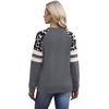 image:imageWIHOLL Sweatshirts for Women Crewneck Long Sleeve Loose Fit Tops Color Block Fashion 2026Grey Leopard