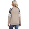 image:imageWIHOLL Sweatshirts for Women Crewneck Long Sleeve Loose Fit Tops Color Block Fashion 2026Khaki Leopard