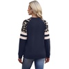 image:imageWIHOLL Sweatshirts for Women Crewneck Long Sleeve Loose Fit Tops Color Block Fashion 2026Navy Blue Leopard