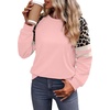image:imageWIHOLL Sweatshirts for Women Crewneck Long Sleeve Loose Fit Tops Color Block Fashion 2026Pink Leopard