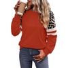 image:imageWIHOLL Sweatshirts for Women Crewneck Long Sleeve Loose Fit Tops Color Block Fashion 2026Red Leopard