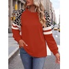 image:imageWIHOLL Sweatshirts for Women Crewneck Long Sleeve Loose Fit Tops Color Block Fashion 2026Red Leopard