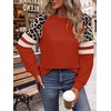 image:imageWIHOLL Sweatshirts for Women Crewneck Long Sleeve Loose Fit Tops Color Block Fashion 2026Red Leopard