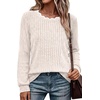 image:imageWIHOLL Womens Long Sleeve Shirts Lightweight Tunic Fall Top Sweaters 2026  Cute Scallop Neck Sweater Dressy Casual Soft01apricot