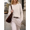 image:imageWIHOLL Womens Long Sleeve Shirts Lightweight Tunic Fall Top Sweaters 2026  Cute Scallop Neck Sweater Dressy Casual Soft01apricot
