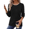image:imageWIHOLL Womens Long Sleeve Shirts Lightweight Tunic Fall Top Sweaters 2026  Cute Scallop Neck Sweater Dressy Casual Soft02black
