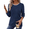 image:imageWIHOLL Womens Long Sleeve Shirts Lightweight Tunic Fall Top Sweaters 2026  Cute Scallop Neck Sweater Dressy Casual Soft02blue