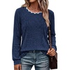 image:imageWIHOLL Womens Long Sleeve Shirts Lightweight Tunic Fall Top Sweaters 2026  Cute Scallop Neck Sweater Dressy Casual Soft02blue