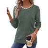 image:imageWIHOLL Womens Long Sleeve Shirts Lightweight Tunic Fall Top Sweaters 2026  Cute Scallop Neck Sweater Dressy Casual Soft02green