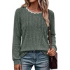image:imageWIHOLL Womens Long Sleeve Shirts Lightweight Tunic Fall Top Sweaters 2026  Cute Scallop Neck Sweater Dressy Casual Soft02green