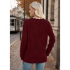 image:imageWIHOLL Womens Long Sleeve Shirts Lightweight Tunic Fall Top Sweaters 2026  Cute Scallop Neck Sweater Dressy Casual Soft03red
