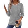 image:imageWIHOLL Womens Long Sleeve Shirts Lightweight Tunic Fall Top Sweaters 2026  Cute Scallop Neck Sweater Dressy Casual Soft04grey