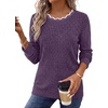 image:imageWIHOLL Womens Long Sleeve Shirts Lightweight Tunic Fall Top Sweaters 2026  Cute Scallop Neck Sweater Dressy Casual Soft04purple