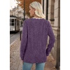 image:imageWIHOLL Womens Long Sleeve Shirts Lightweight Tunic Fall Top Sweaters 2026  Cute Scallop Neck Sweater Dressy Casual Soft04purple