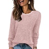 image:imageWIHOLL Womens Long Sleeve Shirts Lightweight Tunic Fall Top Sweaters 2026  Cute Scallop Neck Sweater Dressy Casual Soft05pink