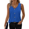 image:imageWIHOLL Womens Tank Tops Loose Casual Summer Tops Eyelet V Neck Basic Sleeveless Shirts Trendy 2026Blue