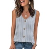 image:imageWIHOLL Womens Tank Tops Loose Casual Summer Tops Eyelet V Neck Basic Sleeveless Shirts Trendy 2026Blue Stripe