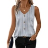 image:imageWIHOLL Womens Tank Tops Loose Casual Summer Tops Eyelet V Neck Basic Sleeveless Shirts Trendy 2026Blue Stripe