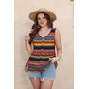 image:imageWIHOLL Womens Tank Tops Loose Casual Summer Tops Eyelet V Neck Basic Sleeveless Shirts Trendy 2026Boho Stripe