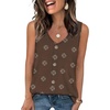 image:imageWIHOLL Womens Tank Tops Loose Casual Summer Tops Eyelet V Neck Basic Sleeveless Shirts Trendy 2026Coffee