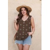 image:imageWIHOLL Womens Tank Tops Loose Casual Summer Tops Eyelet V Neck Basic Sleeveless Shirts Trendy 2026Coffee