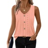image:imageWIHOLL Womens Tank Tops Loose Casual Summer Tops Eyelet V Neck Basic Sleeveless Shirts Trendy 2026Coral