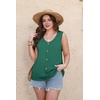 image:imageWIHOLL Womens Tank Tops Loose Casual Summer Tops Eyelet V Neck Basic Sleeveless Shirts Trendy 2026Dark Green