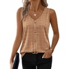 image:imageWIHOLL Womens Tank Tops Loose Casual Summer Tops Eyelet V Neck Basic Sleeveless Shirts Trendy 2026Dark Khaki