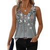 image:imageWIHOLL Womens Tank Tops Loose Casual Summer Tops Eyelet V Neck Basic Sleeveless Shirts Trendy 2026Floral Grey