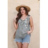 image:imageWIHOLL Womens Tank Tops Loose Casual Summer Tops Eyelet V Neck Basic Sleeveless Shirts Trendy 2026Floral Grey