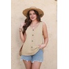 image:imageWIHOLL Womens Tank Tops Loose Casual Summer Tops Eyelet V Neck Basic Sleeveless Shirts Trendy 2026Khaki