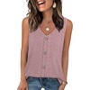 image:imageWIHOLL Womens Tank Tops Loose Casual Summer Tops Eyelet V Neck Basic Sleeveless Shirts Trendy 2026Pink