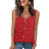 image:imageWIHOLL Womens Tank Tops Loose Casual Summer Tops Eyelet V Neck Basic Sleeveless Shirts Trendy 2026Red