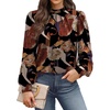 image:imageWIHOLL Long Sleeve Shirts for Women Mock Neck Tops Pleated Front Blouses Dressy Casual Spring Fall Clothes 2026 Fashion01  Floral Printb