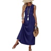 image:imageWIHOLL Summer Dresses Babydoll Maxi Dress Empire Waist Beach Vacation Sundresses 2026 with PocketsBold Navy