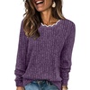 image:imageWIHOLL Womens Long Sleeve Shirts Lightweight Tunic Fall Top Sweaters 2026  Cute Scallop Neck Sweater Dressy Casual Soft04purple