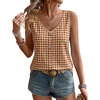 image:imageWIHOLL Womens Tank Tops Loose Casual Summer Tops Eyelet V Neck Basic Sleeveless Shirts Trendy 2026Dark Khaki